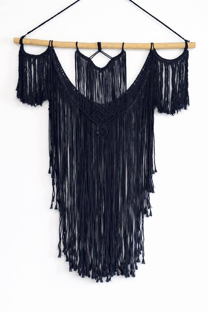 Serene Lull Navy Blue Macramé
