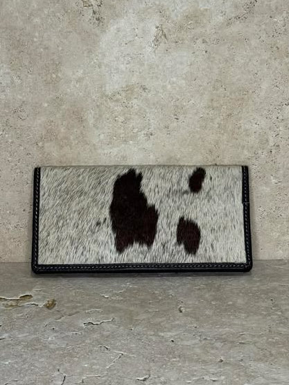 Tooled Wing Leather and Cowhide Wallet