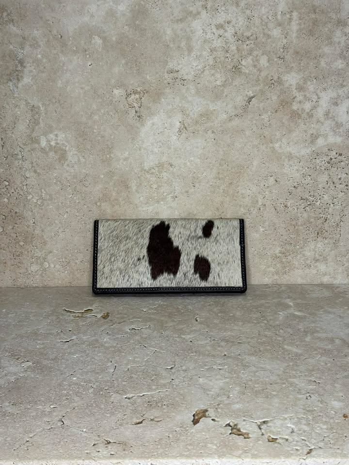 Tooled Wing Leather and Cowhide Wallet