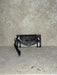 Black & White Tooled Cowhide Leather Clutch with Wrist Strap