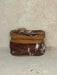 Brown And White Cowhide Dual Compartments Toiletry Bag