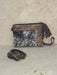 Brown And White Cowhide Floral Tooled Leather Handbag
