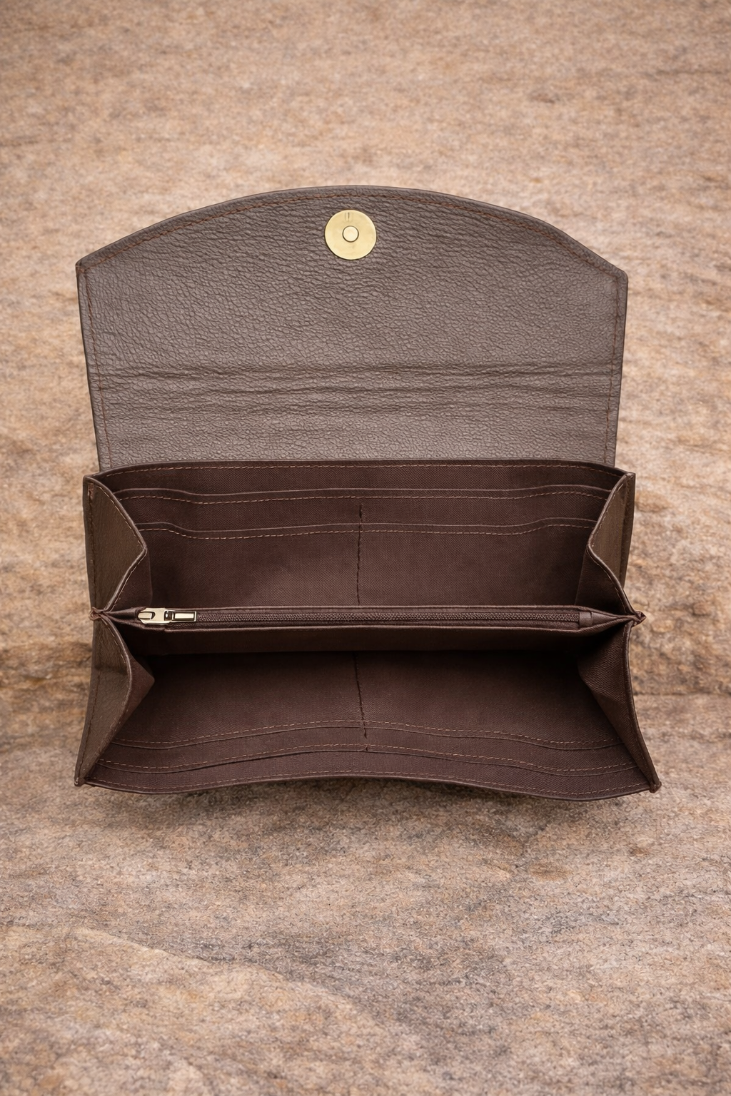 Tooled Leather Clutch with Wrist Strap