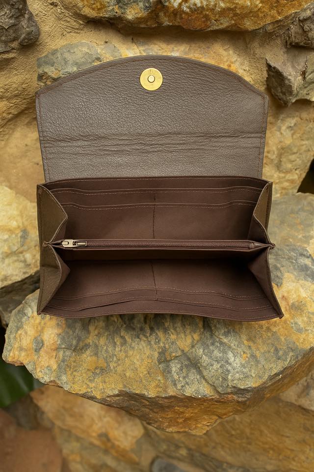 Tooled Leather Clutch with Wrist Strap