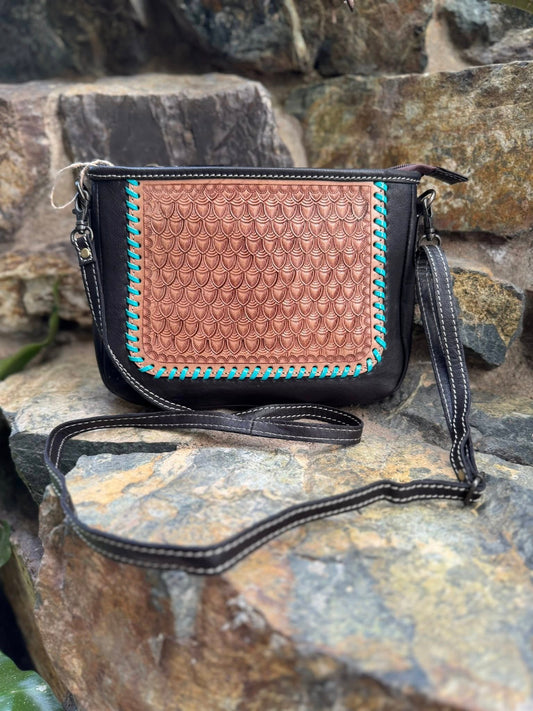 Medium Tooled Leather Hand Bag Scale