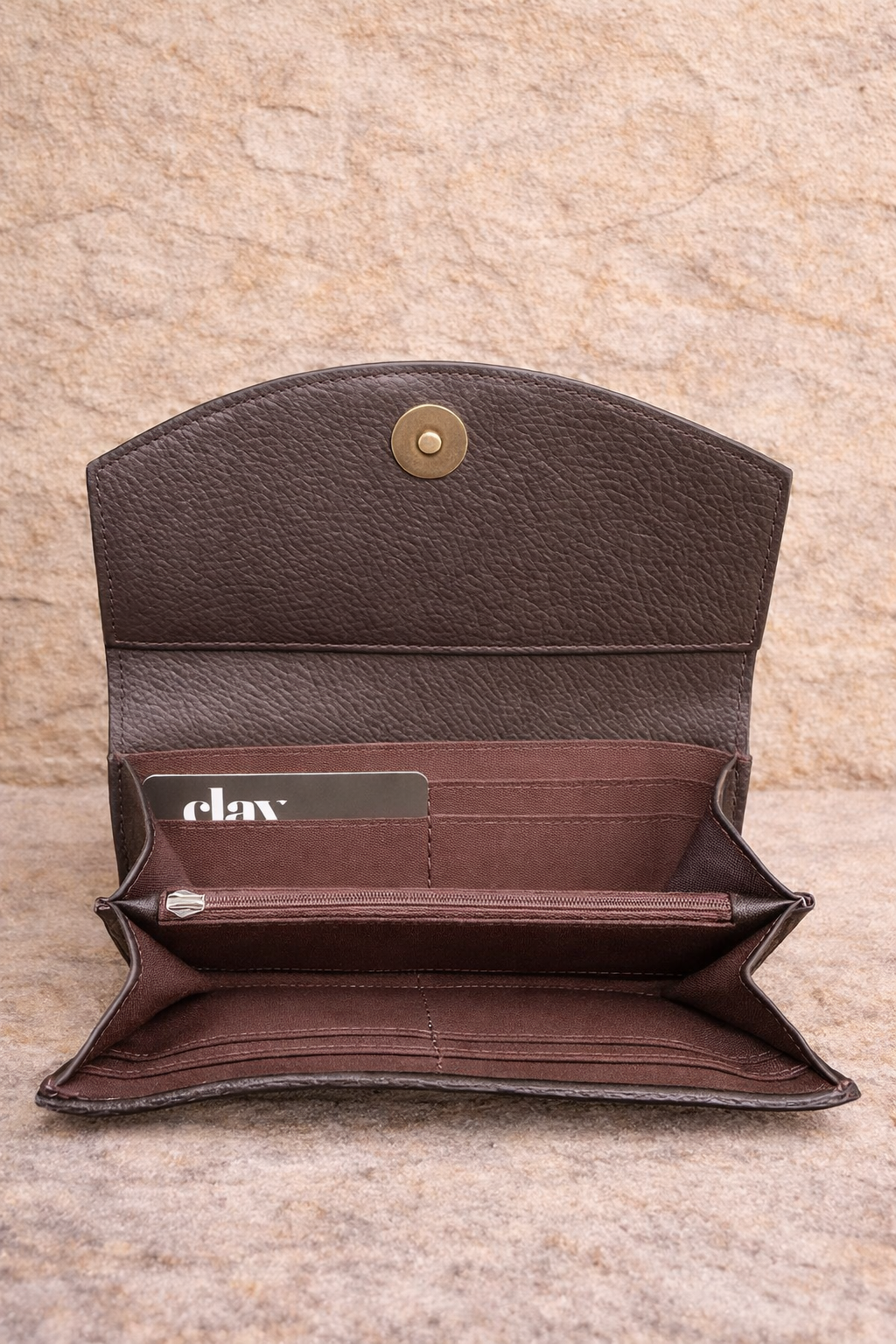 Sunflower Tooled & Cowhide Leather Clutch