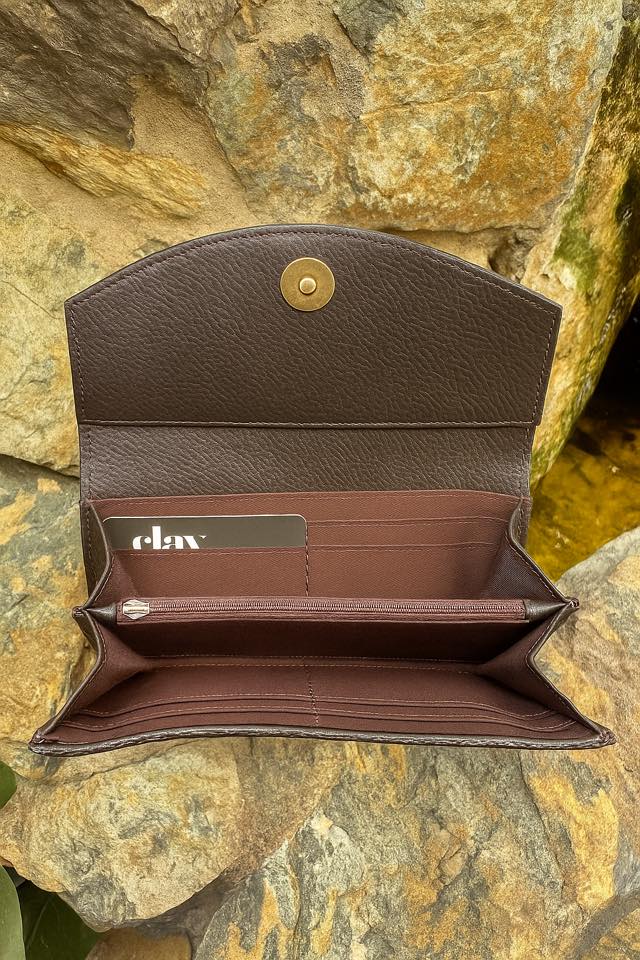 Sunflower Tooled & Cowhide Leather Clutch