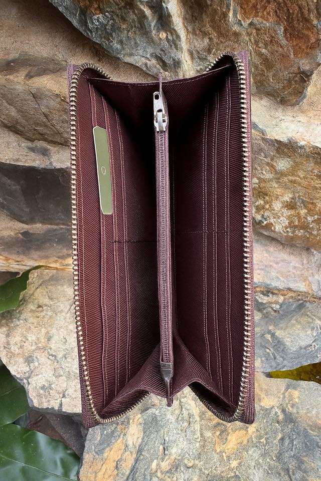 Tooled Butterfly Leather Purse