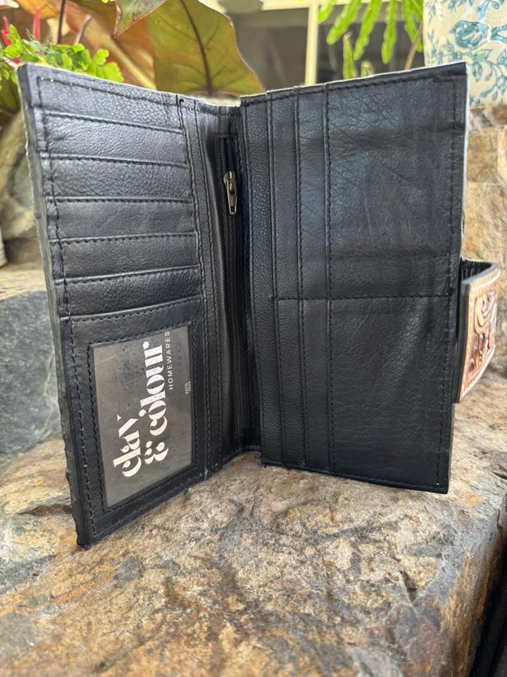 Aztec Saddle Blanket Wallet with Card Tooling Multi