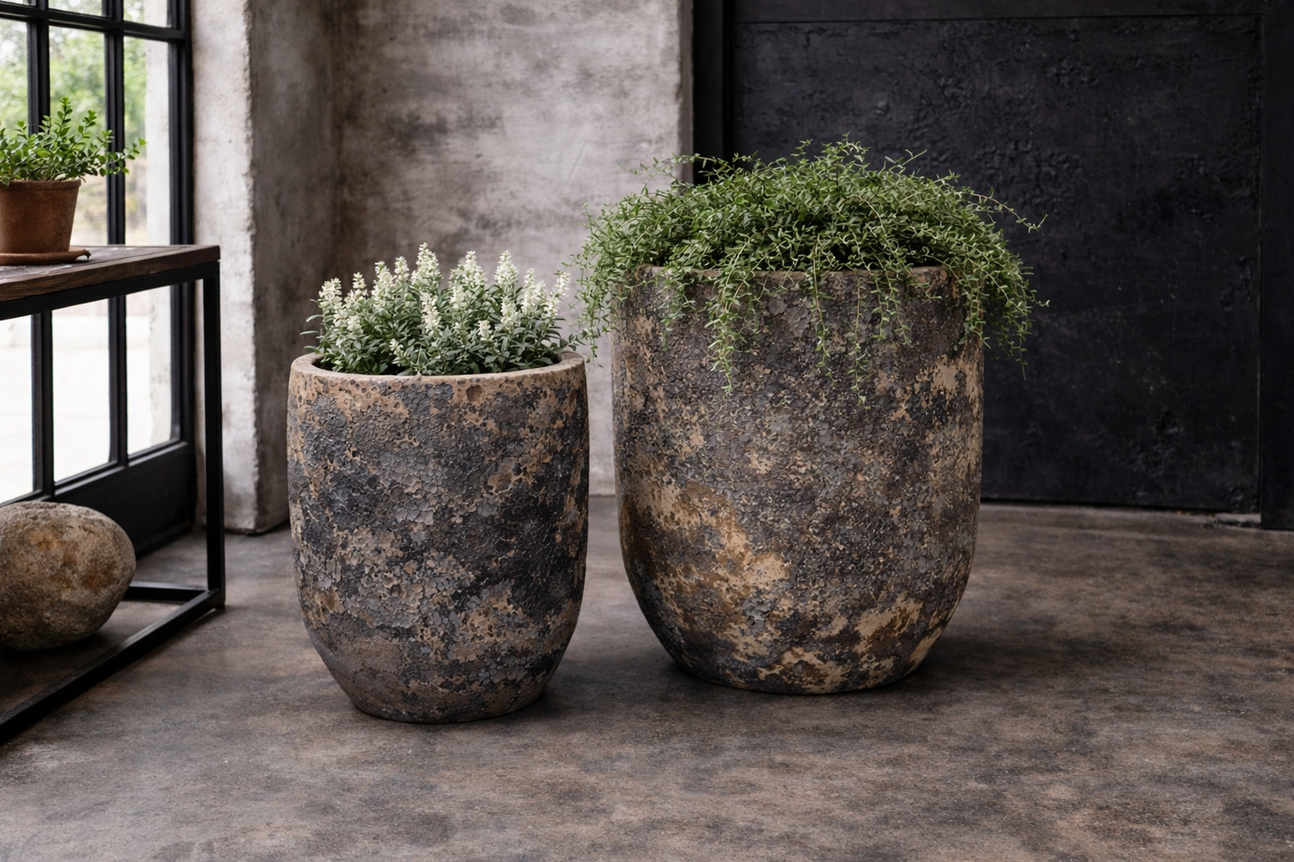 Tall U Planter Atlantic Brown - Set of 2