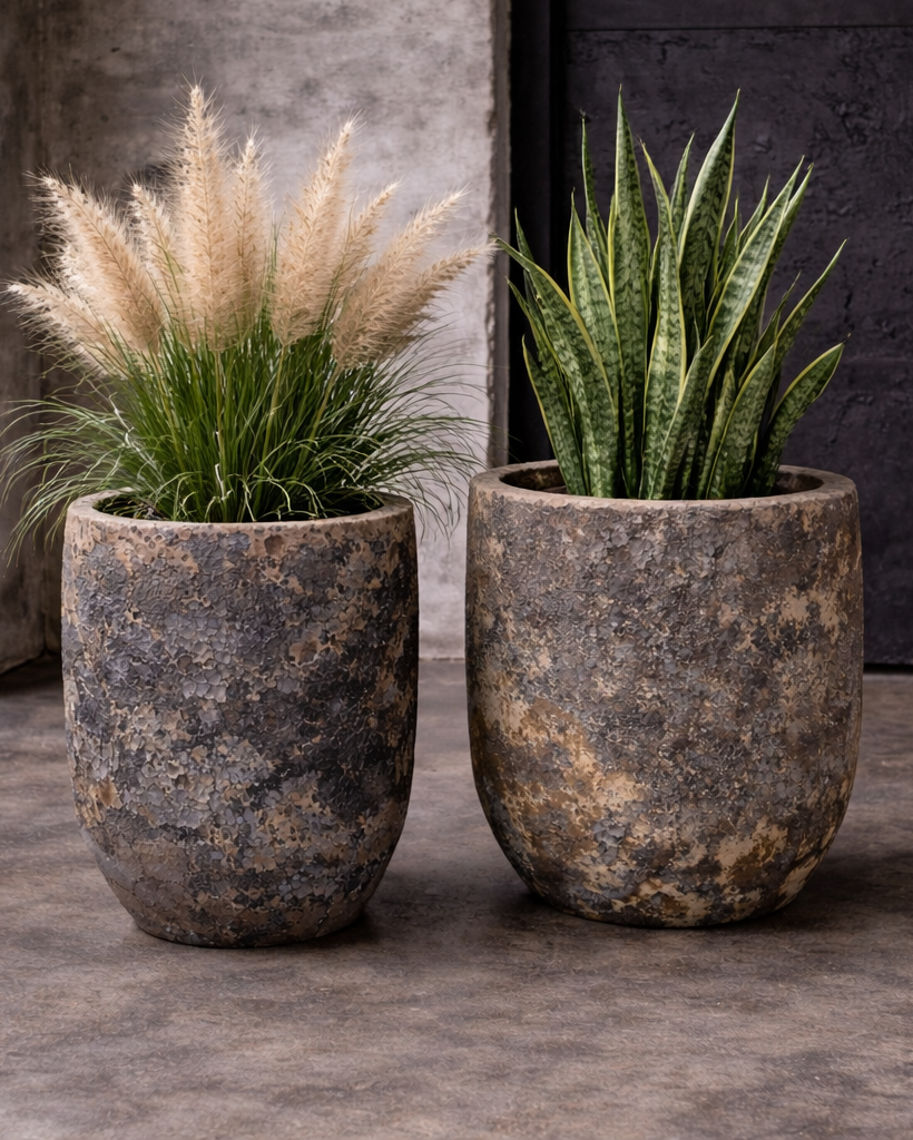 Tall U Planter Atlantic Brown - Set of 2