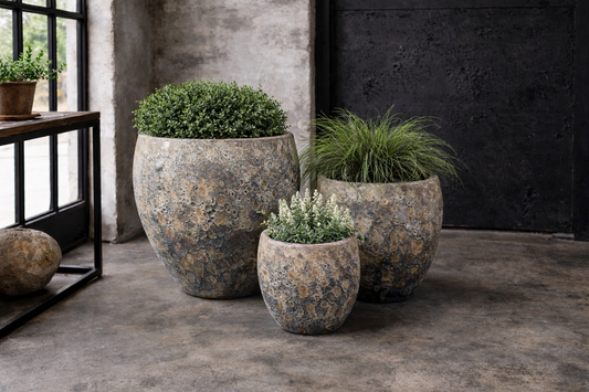 Atlantic Outdoor Planters Rustic Brown Set of 3