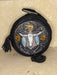 Tooled Bull Skull Black Leather Handbag