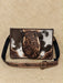 Centre Tooled Floral Brown & White Leather & Cowhide Tote