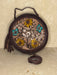 Floral Tooled Brown Leather Handbag