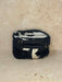 Black And White Cowhide Dual Compartments Toiletry Bag